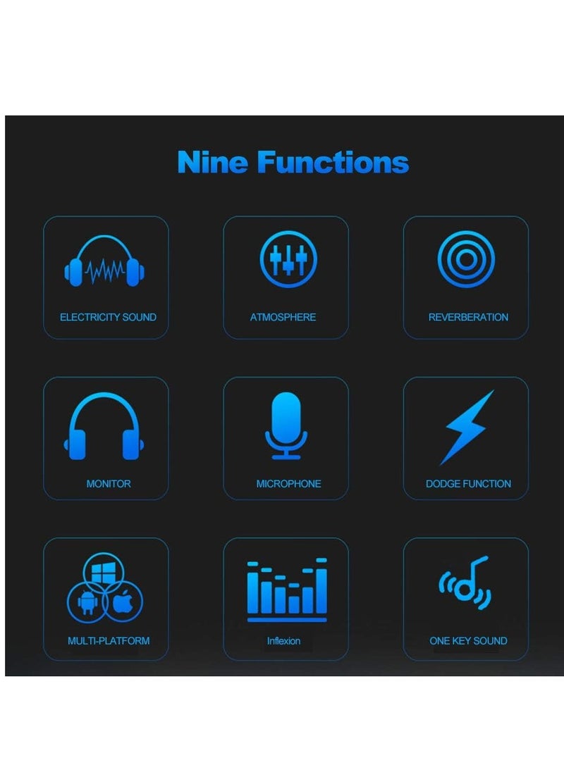 MIGOFAST V8 Multifunctional Live Sound Card USB Audio Interface Intelligent Volume Adjustable Audio Mixer Sound Card for Recording Hosting Speech  - Image 5