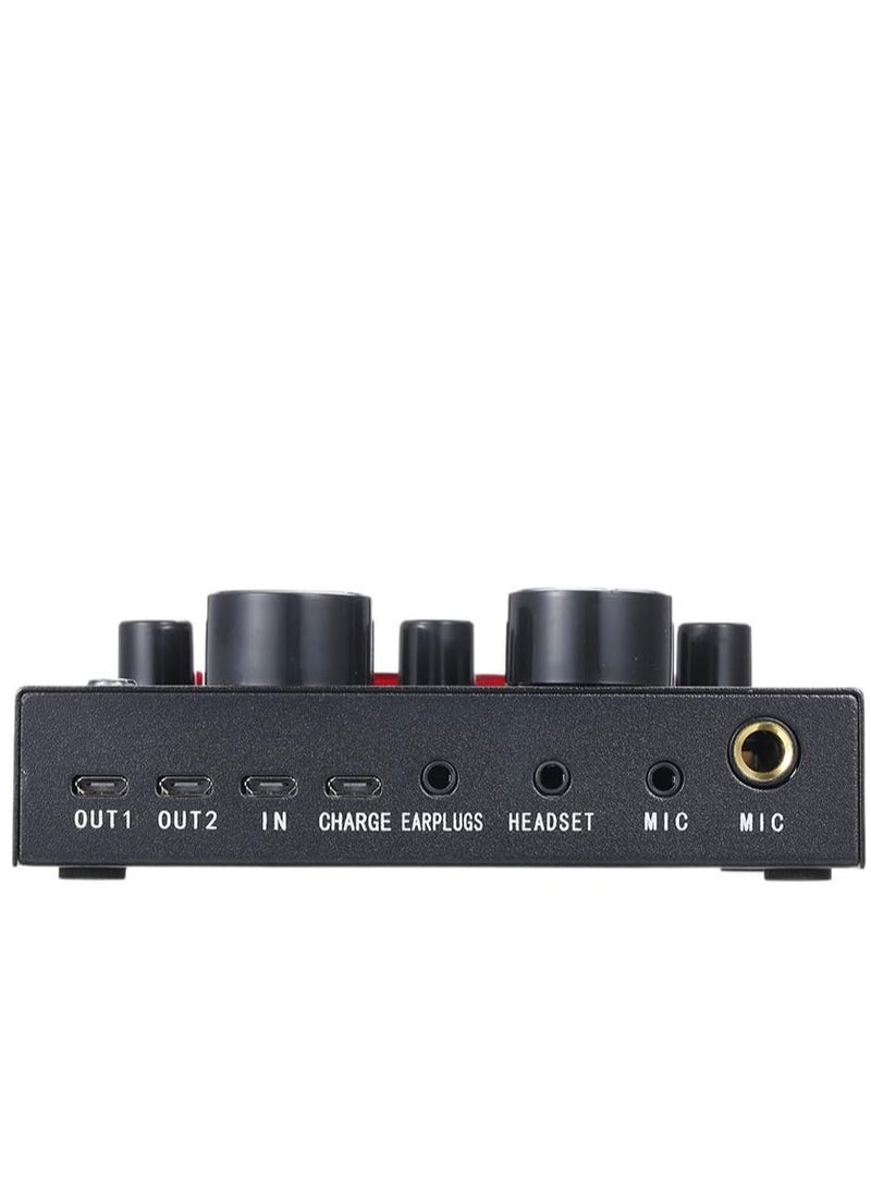 MIGOFAST - V8 Multifunctional Live Sound Card USB Audio Interface Intelligent Volume Adjustable Audio Mixer Sound Card for Recording Hosting Speech - Image 1