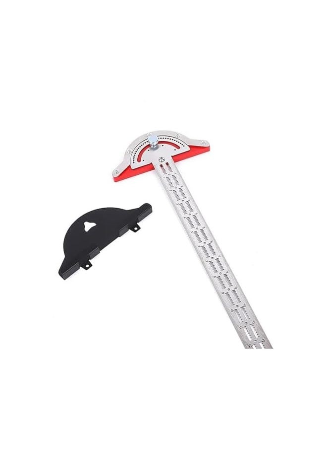 PROMASS Wood Workers Edge Rule,Woodworking Edge Ruler Protractor Angle Finder T Ruler Stainless Steel Angle Measure Tool, 0-70 Grad T-Type Woodwork Ruler for Carpentry Household DIY (15 inches)  - Image 1