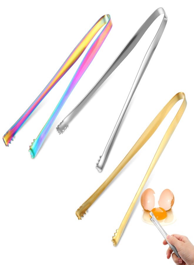 Shimmeroo 3PCS Egg Chalaza Removal Tool,Stainless Steel Tongs,Toothed Design Eggshell Fragment Membrane Remover Tong,Multipurpose Kitchen Tool for Cooking Food Cake Bakers Pastry Chefs,3 Colors - Image 1