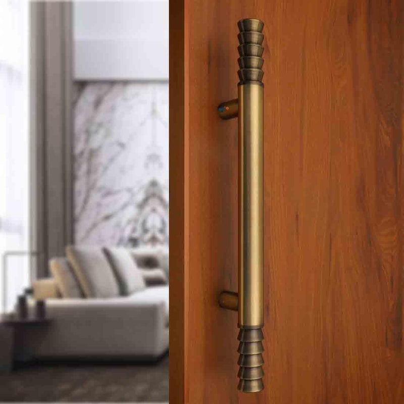FERIO Antique Brass Main Door Handles Brass Finish Glass Door Handle/Door Handel/Steel Handle for Door/Main Door Handle for Bedroom, Home & Offices (14 Inch, Pack of 1) - Image 5