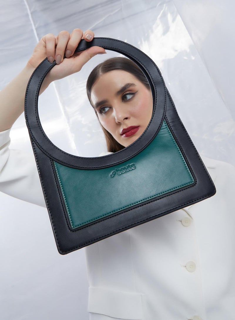 Haute Sauce Colour block Zip Lock Regular Vegan Leather Hand Bag For Women  - Image 2