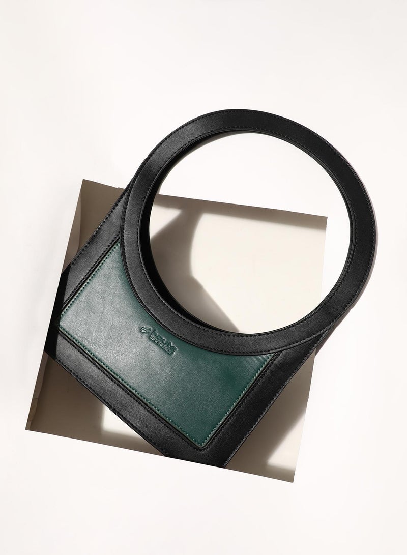 Haute Sauce Colour block Zip Lock Regular Vegan Leather Hand Bag For Women  - Image 1