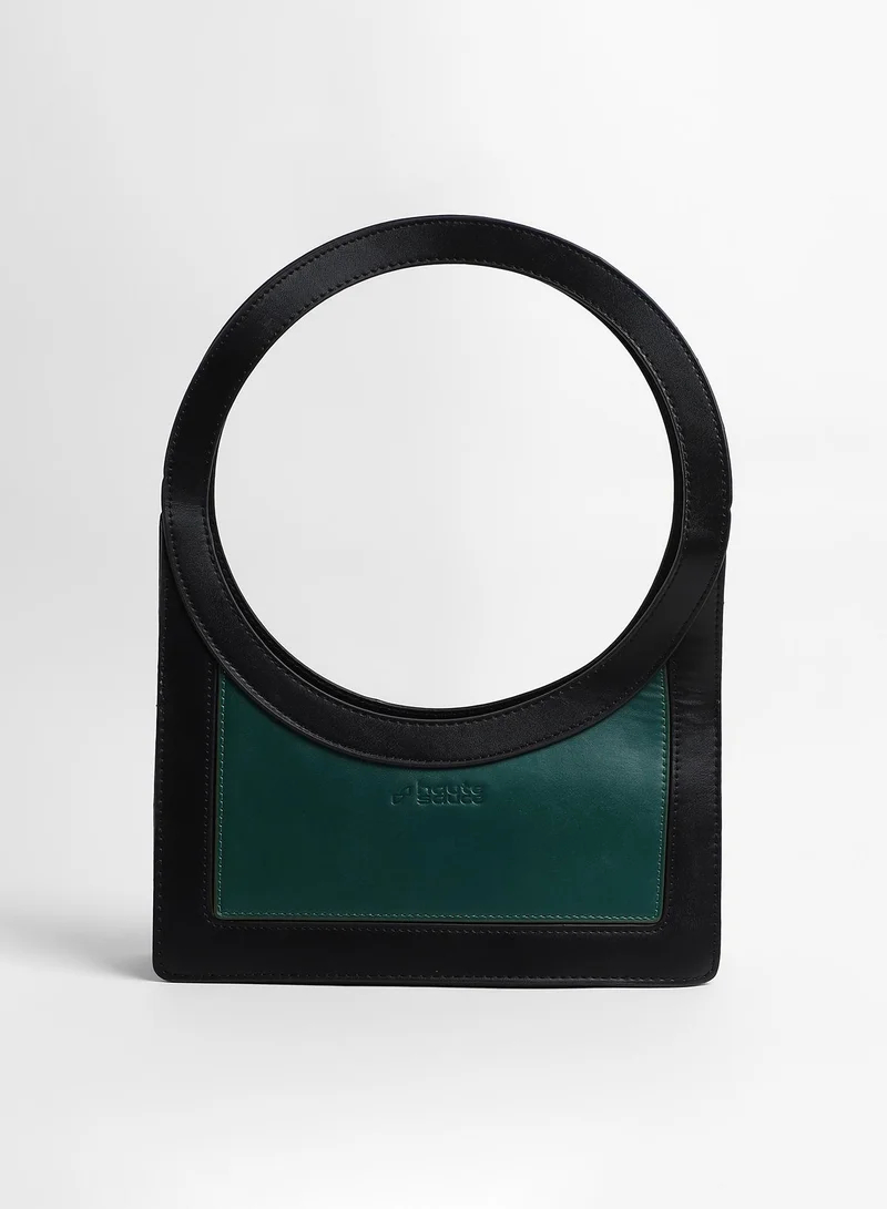 Haute Sauce Colour block Zip Lock Regular Vegan Leather Hand Bag For Women