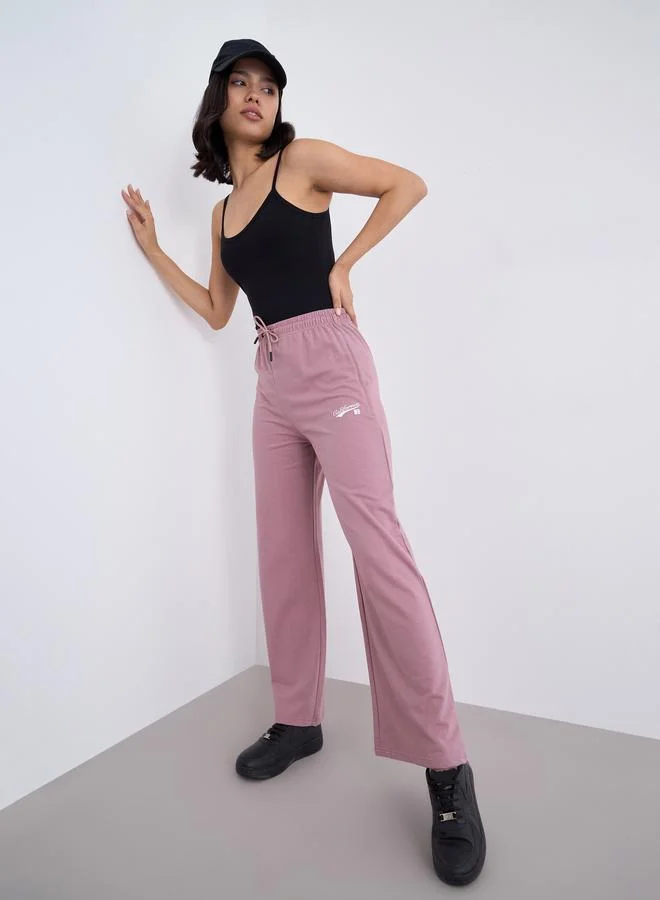 Styli Styli Women Pink Wide Leg Joggers