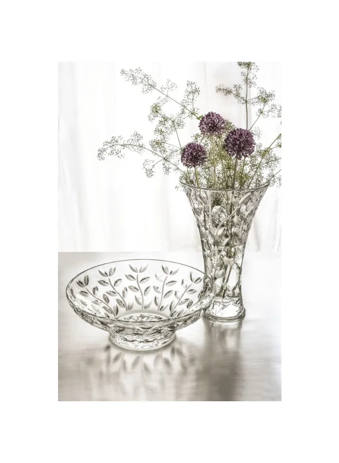 RCR Decorative Crystal Glass Laurus Flower Vase Clear 30 x 19.7 x 19.7 cm 25979020306