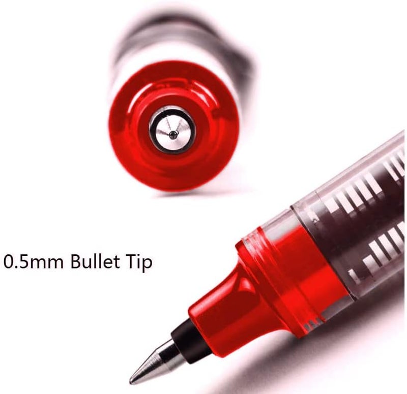 Surcotto Rollerball Pens Red 0.5mm Gel Pen Smooth Ballpoint Pen Quick Dry Liquid Ink Permanent Suitable for Right and Left Handed Writing Set - 12 Pieces - Image 3