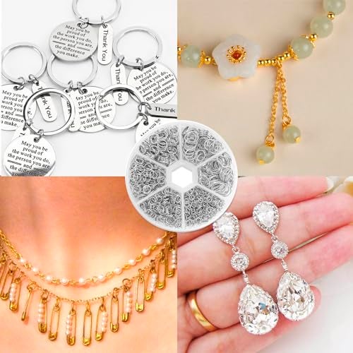 Vukasi 1100Pcs Open Jump Rings, Silver Jump Rings Set Stainless Steel Jump Ring O Ring Connectors for Jewelry Making Bracelet Earrings Necklace Connectors (4/5/6/7/8/10mm)… - Image 5