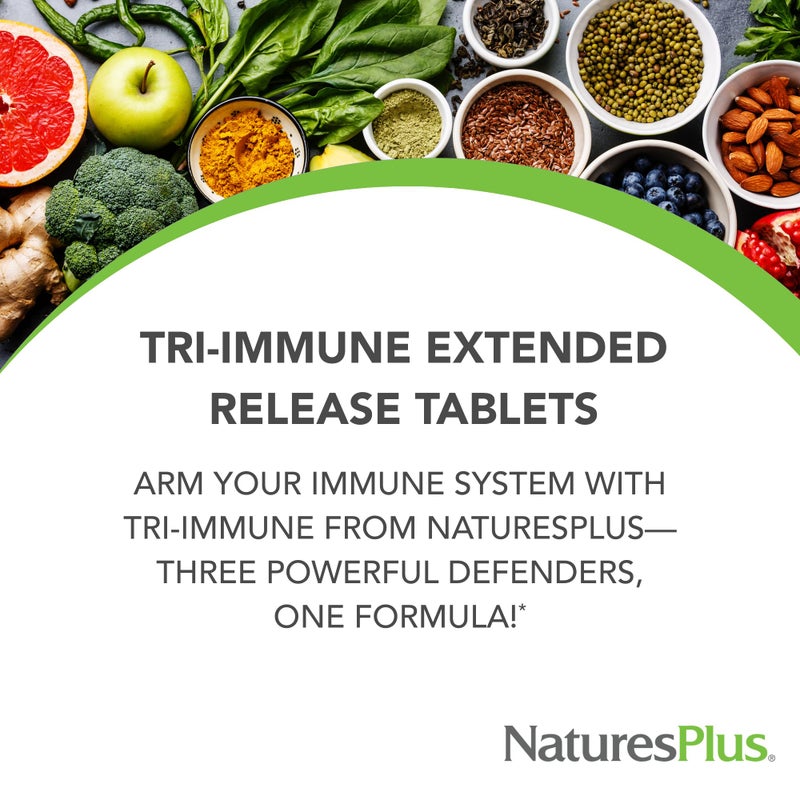 NaturesPlus Herbal Actives Tri-Immune, Extended Release - 60 Tablets - Vegetarian, Gluten Free - 30 Servings - Image 3
