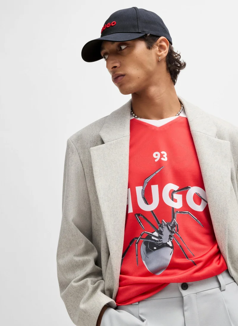 HUGO Cotton-twill cap with logo on front and visor