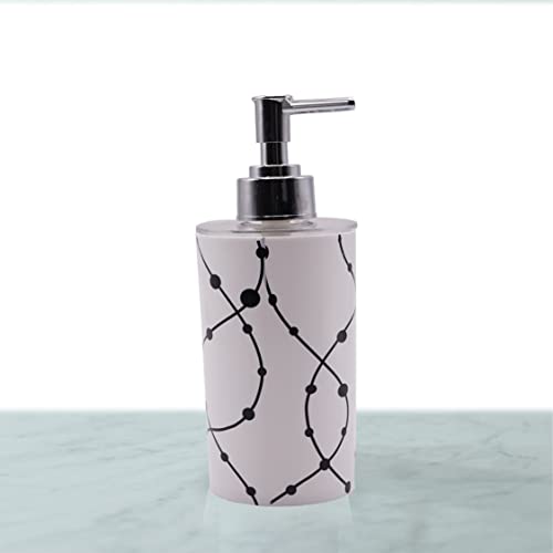 Shenron White Liquid Soap Dispenser for Wash Basin & Bathroom, Empty Refillable Handwash Bottle with Pump, Chrome Finish on Top, Unbreakable Plastic Body for Household use - Image 1