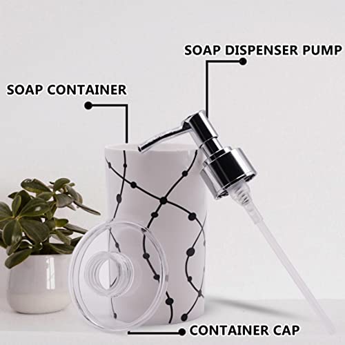 Shenron White Liquid Soap Dispenser for Wash Basin & Bathroom, Empty Refillable Handwash Bottle with Pump, Chrome Finish on Top, Unbreakable Plastic Body for Household use - Image 2