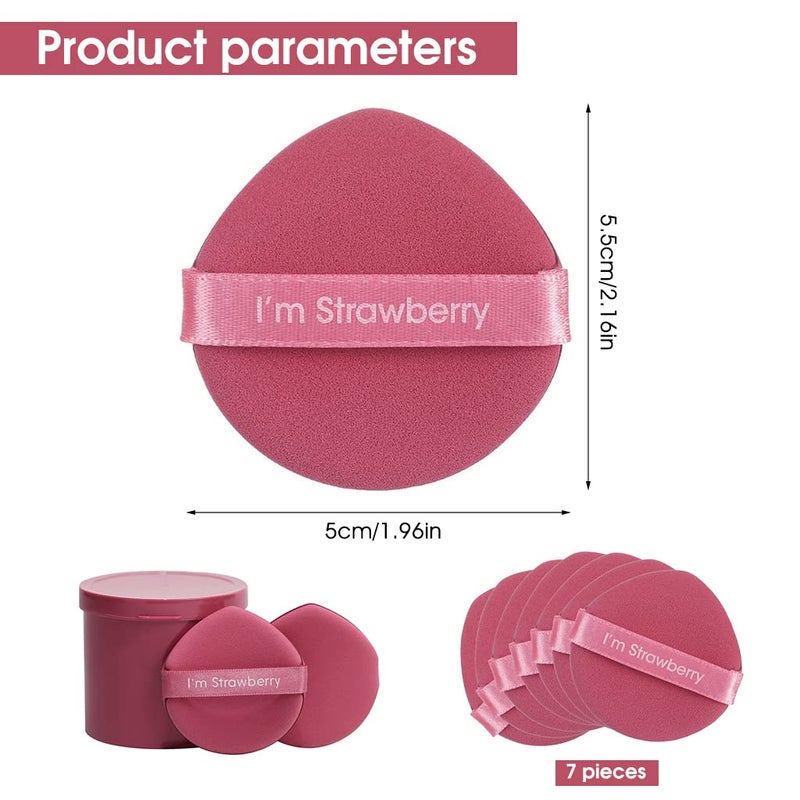 M'AYCREATE MAYCREATE® 7Pcs Makeup Sponge Powder Puff Latex-free Makeup Puff Blender Sponge, Air Cushion Pads for Liquid Foundation, Cream, Powder, Concealer, Wet & Dry Dual Use(Pink) - Image 2