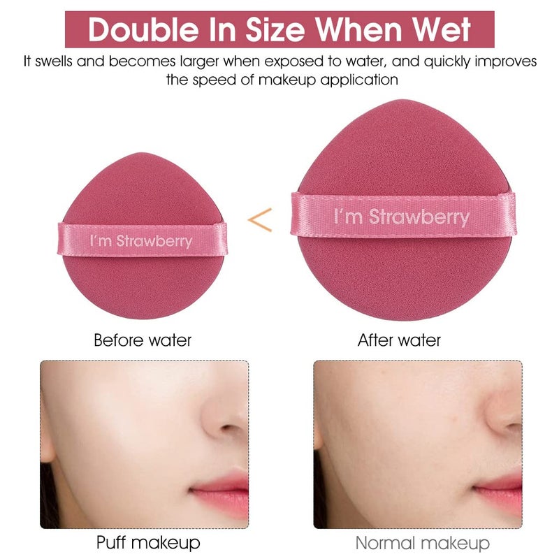 M'AYCREATE MAYCREATE® 7Pcs Makeup Sponge Powder Puff Latex-free Makeup Puff Blender Sponge, Air Cushion Pads for Liquid Foundation, Cream, Powder, Concealer, Wet & Dry Dual Use(Pink) - Image 3