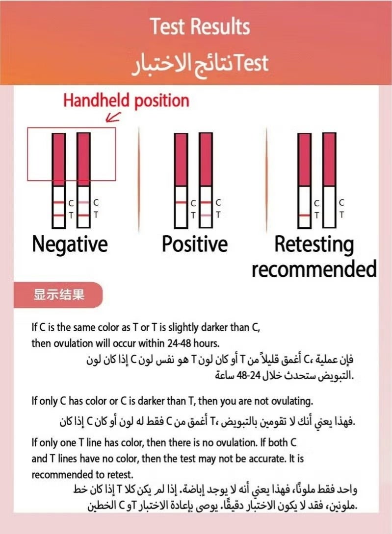 Yuting 10-Piece Ovulation Test Strips, Home Test Kit, Results in 15 Minutes, Luteinizing Hormone Test (Colloidal Gold Method) - Image 3