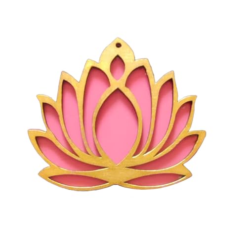 Haoser Wooden Lotus Flower Cutout | Lotus Cut-Out| DIY Rangoli Kit | Decoration for Diwali, Dashera | for Rangoli, Pooja, Decorations, Festival Gift, Wedding Decorations (Pink, 10) - Image 2