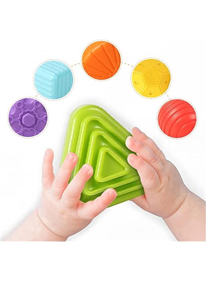 Montessori Toys for 1 Year Old, Cube & 6 Sensory Shape Blocks, Baby Toys 12-18 Months, Developmental Infant Birthday Gifts for Learning Toddler Age 1 2 3 - Image 3