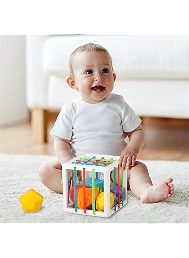 Montessori Toys for 1 Year Old, Cube & 6 Sensory Shape Blocks, Baby Toys 12-18 Months, Developmental Infant Birthday Gifts for Learning Toddler Age 1 2 3 - Image 5