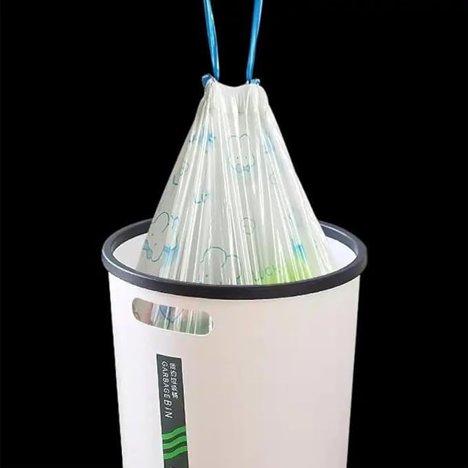 acrown 5 Roll Garbage Bag For Wet Waste Garbage Bags for Dustbin Bags Trash Bag with Detachable drawstring garbage multi use garbage bag for shopping vegetable fruit 50 pcs - Image 2