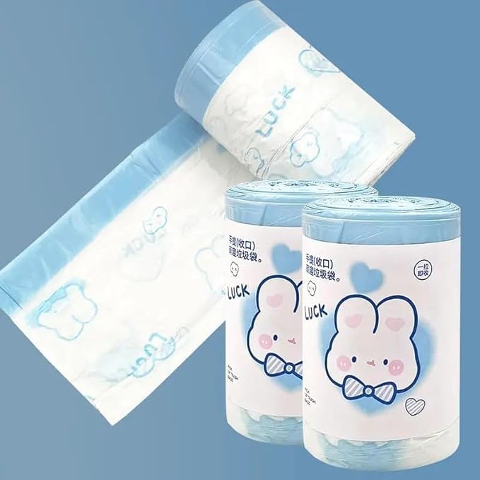 acrown 5 Roll Garbage Bag For Wet Waste Garbage Bags for Dustbin Bags Trash Bag with Detachable drawstring garbage multi use garbage bag for shopping vegetable fruit 50 pcs - Image 3