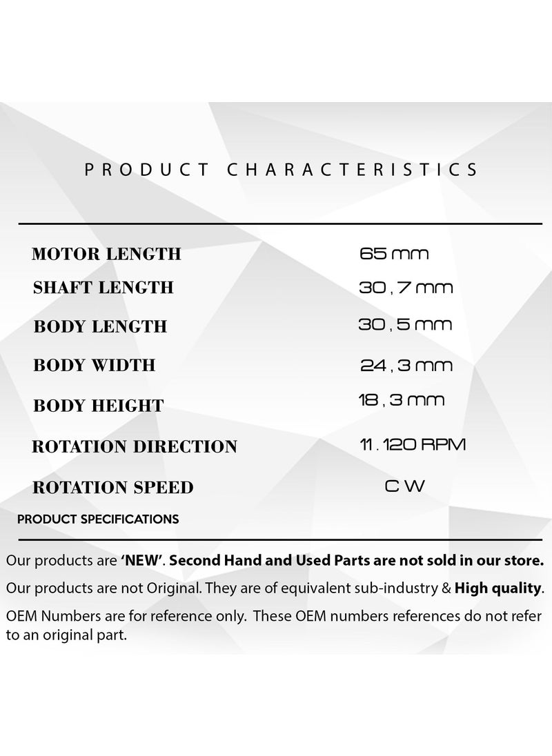 DNC Auto Part - Dc Micro Motor 12V SPEED: 11120 Rpm Length: 65MM - 31MM Shaft (Cw D - Image 1