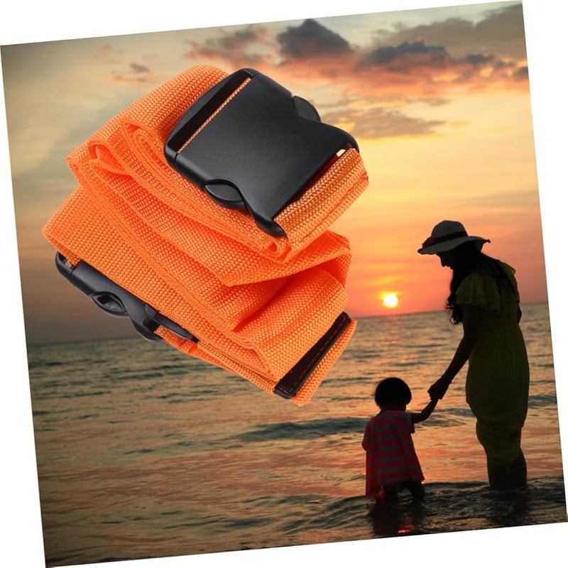 أحزمة حقيبة سفر قابلة للتعديل غير قابلة للقفل، أحزمة تعبئة متينة بشريط برتقالي للأمتعة السفر - Image 5