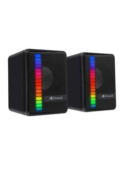 Kisonli Wired Desktop Small Speaker RGB Portable USB Mini X14  - Image 1