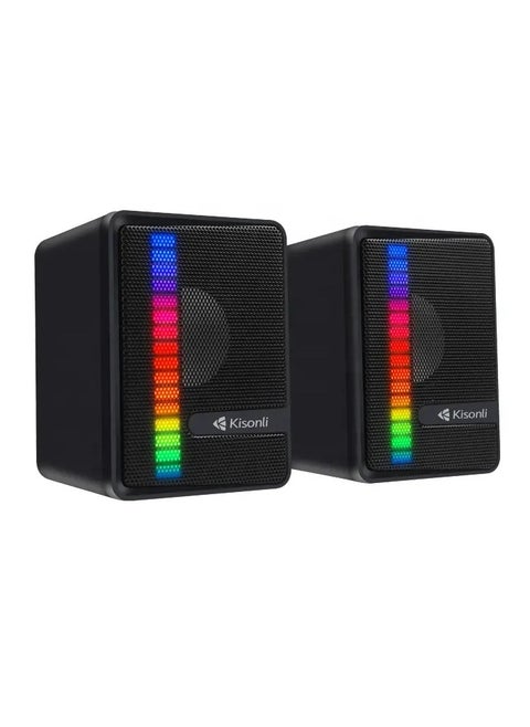 مكبر صوت سلكي صغير لسطح المكتب RGB محمول USB Mini X14