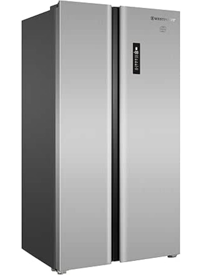 Westpoint 610 Liters Side by Side Refrigerator with INVERTER COMPRESSOR, No Frost Technology, Digital Controls with Temperature Display, Multi Air Flow - WSTW-5423EDI 610 L WSTW-5423EDI silver - Image 1
