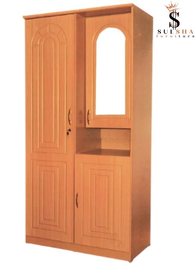 SULSHA 2 Door Wooden Wardrobe Cabinet Cupboard Engineered Wood Perfect Modern Stylish Heavy Duty With Mirror  - Image 2