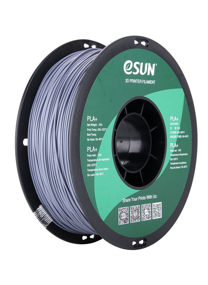 eSUN - Esun 3D Printer Filament PLA+ 1.75 mm Dimensional Accuracy +/- 0.05 mm 1 Kg (2.2 lbs) Spool 3D Printing Material for 3D Printers – Grey - Image 1