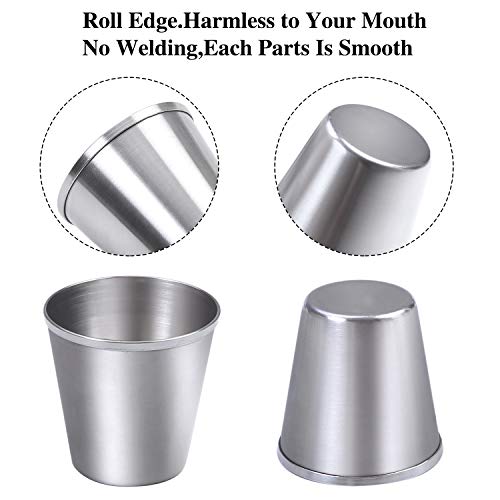 Ruisita 12 Pieces Stainless Steel Shot Cups Stainless Steel Shot Glass Drinking Tumbler (1 Ounce/30 ml) - Image 3