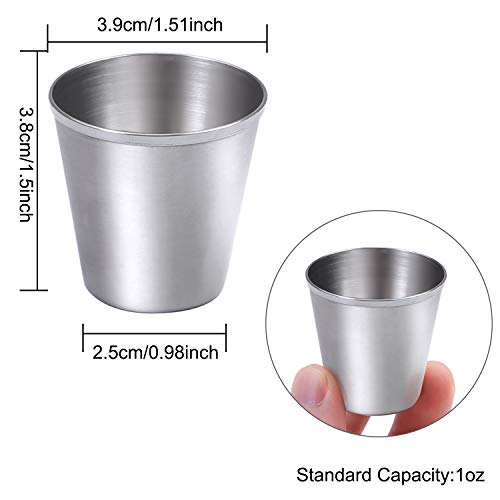 Ruisita 12 Pieces Stainless Steel Shot Cups Stainless Steel Shot Glass Drinking Tumbler (1 Ounce/30 ml) - Image 2