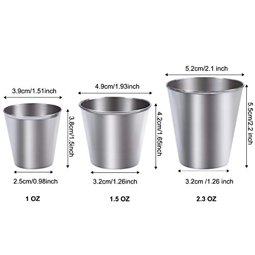 Ruisita 12 Pieces Stainless Steel Shot Cups Stainless Steel Shot Glass Drinking Tumbler (1 Ounce/30 ml) - Image 4