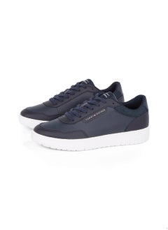 TOMMY HILFIGER Men's Mixed Texture Trainers - Leather, Blue  - Image 2