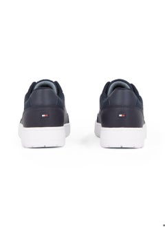 TOMMY HILFIGER Men's Mixed Texture Trainers - Leather, Blue  - Image 3