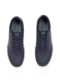 TOMMY HILFIGER Men's Mixed Texture Trainers - Leather, Blue  - Image 4