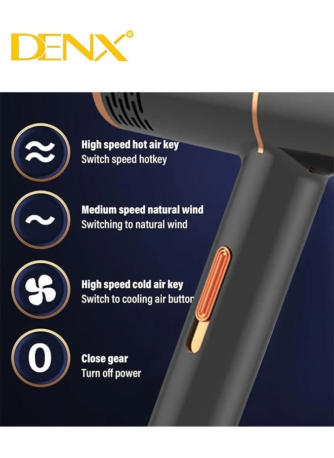 Denx - Low Noise Quick Dry Hair Dryer Blow Dryer Hot and Cold Wind Professional Hair Care Salon Hair Stylist Tool - Image 1