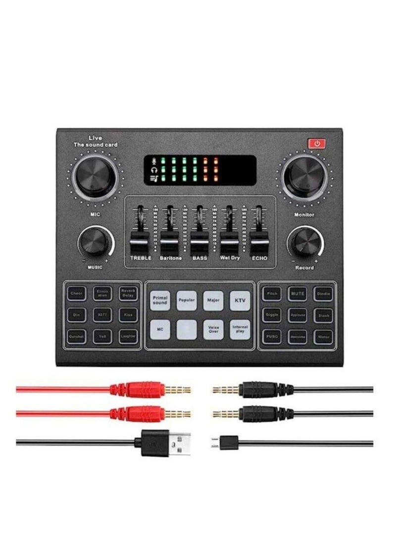 Live V9 Audio USB Headset Microphone Webcast Live Sound 12 Electric Sounds Broadcast for Phone Computer - Image 1