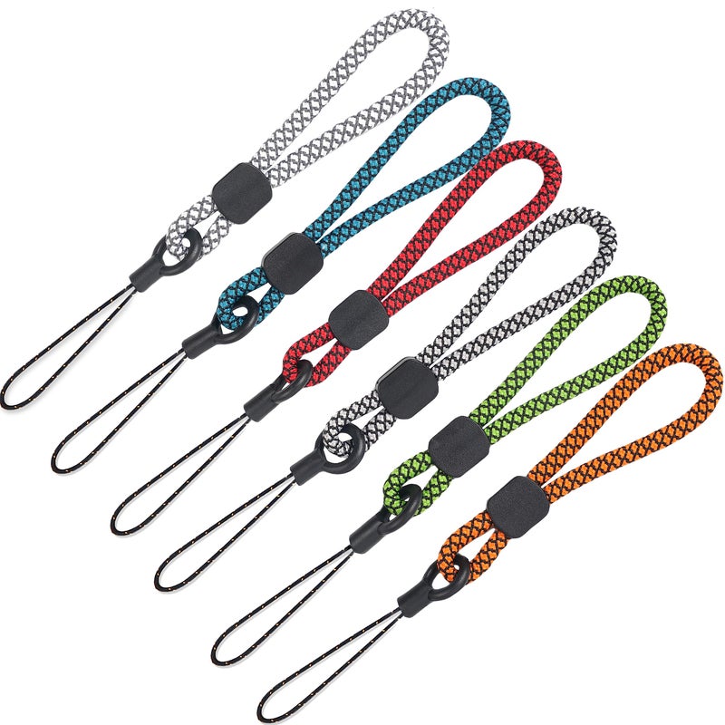 YOUOWO Lanyards Finger Small Strap 6 Pack Rope Small Wrist Lanyard For Phone Cases Keys Short Keychain USB ID Card Badge (6 Colors) - Image 5