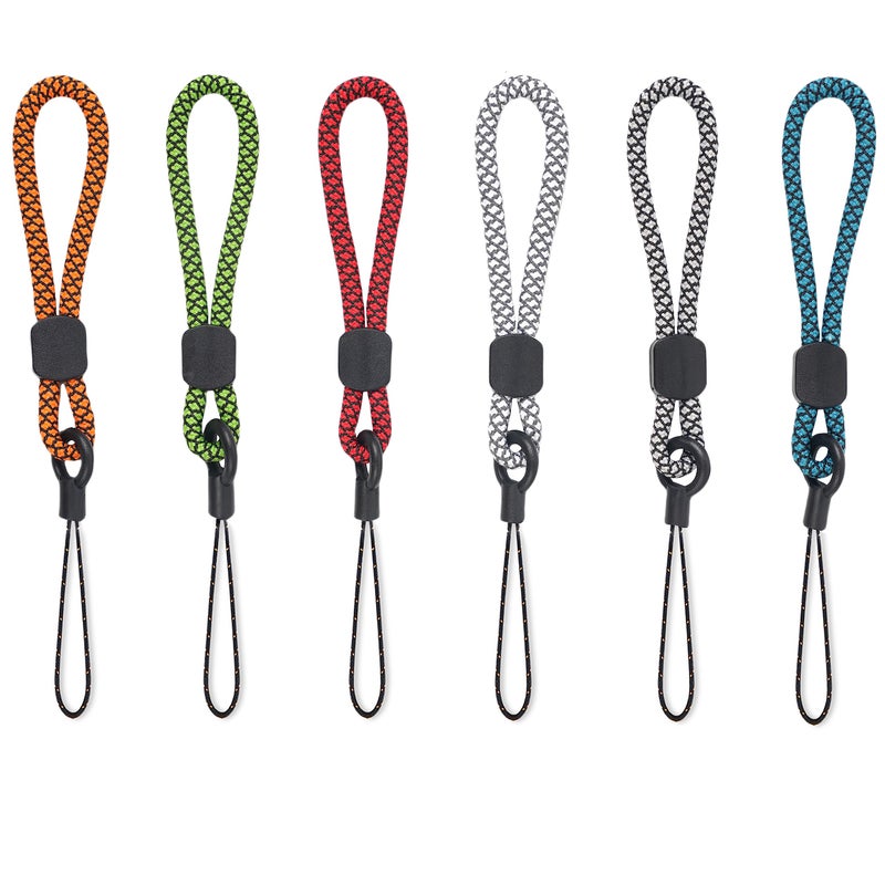 YOUOWO Lanyards Finger Small Strap 6 Pack Rope Small Wrist Lanyard For Phone Cases Keys Short Keychain USB ID Card Badge (6 Colors) - Image 2