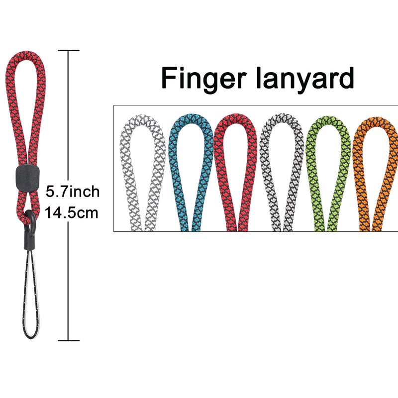 YOUOWO Lanyards Finger Small Strap 6 Pack Rope Small Wrist Lanyard For Phone Cases Keys Short Keychain USB ID Card Badge (6 Colors) - Image 3