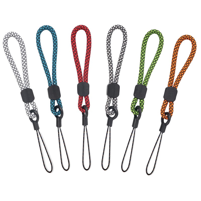 YOUOWO Lanyards Finger Small Strap 6 Pack Rope Small Wrist Lanyard For Phone Cases Keys Short Keychain USB ID Card Badge (6 Colors) - Image 1