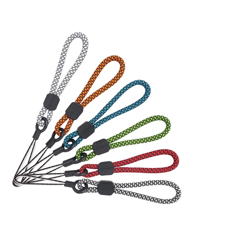 YOUOWO Lanyards Finger Small Strap 6 Pack Rope Small Wrist Lanyard For Phone Cases Keys Short Keychain USB ID Card Badge (6 Colors) - Image 4