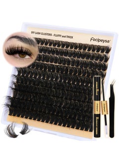 Focipeysa Diy Eyelash Extension Kit Volume Fluffy Lash Clusters Kit 10-18Mm Thick Lash Extensions 90D Individual Eyelashes Extensions Kit With Lash Bond, Lash Remover, Lash Applicator (90D-D Curl-200Pcs)  - Image 1