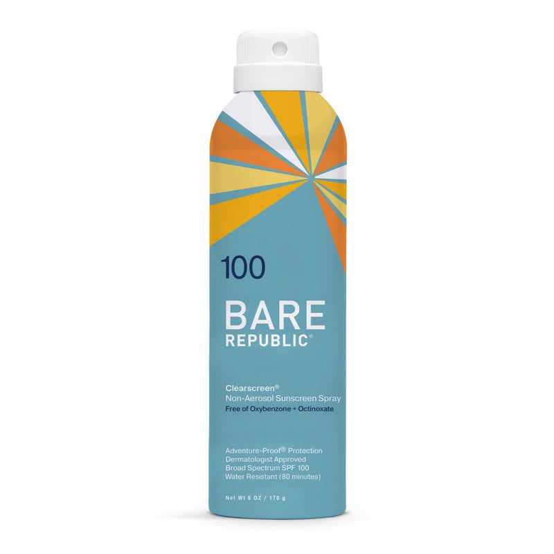 Bare Republic Clearscreen Sunscreen & Sunblock Spray with Vitamin E, 6 Fl Oz (SPF 100) - Image 1