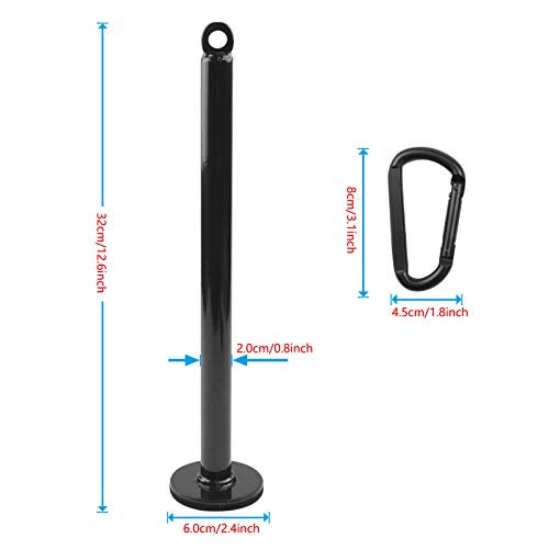 LFJ Weight Loading Pin with Carabiner fit 1 inch and 2 inch Olympic Weight Plate for Cable Pulley System LAT Pulldown (Standard Plates Loading Pin) - Image 2