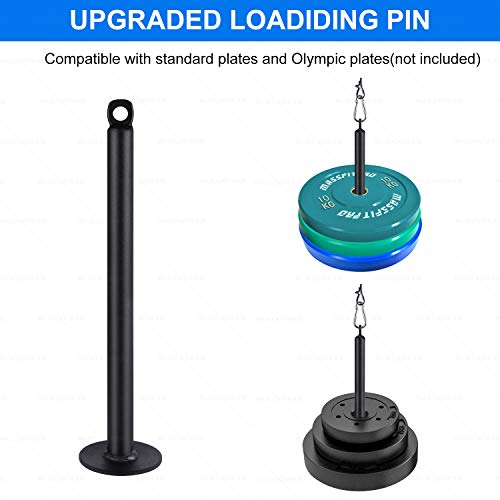 LFJ Weight Loading Pin with Carabiner fit 1 inch and 2 inch Olympic Weight Plate for Cable Pulley System LAT Pulldown (Standard Plates Loading Pin) - Image 4