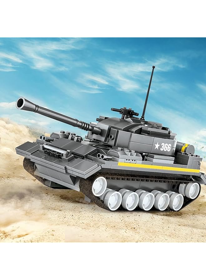 KASTWAVE Army Tanks Toy Building Kit 340Pcs Armed Forces Toy Tank For Ages 10 And Up – Rotating Turret With Gun Attachment Army Tank Model Kit Compatible With All Major Brands Of Building Blocks - Image 2