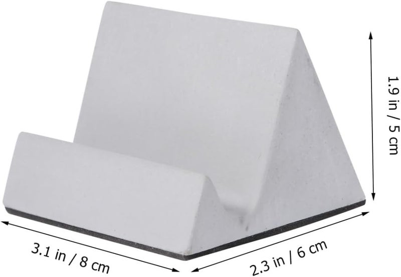 Concrete Mobile Phone Holder and Tablet Base, Desktop Phone Stand with Stable Support, Grey Cement Material for Office and Home Use - Image 2